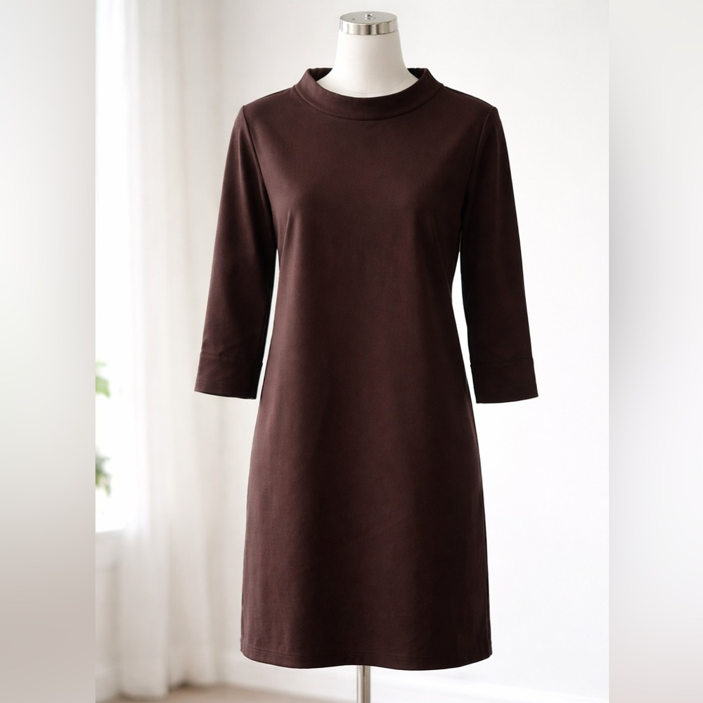 COS Brown Cotton Shift Dress | Minimalist | Size S